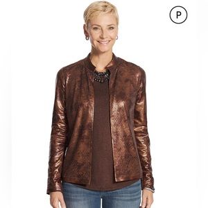 Chico's Shimmering Copper Blazer